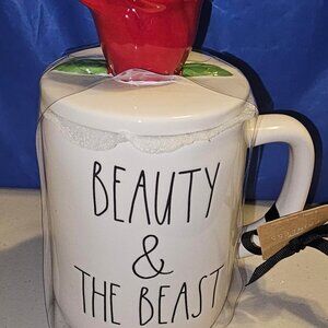 SOLD Rae Dunn Disney Beauty and the Beast rose mug